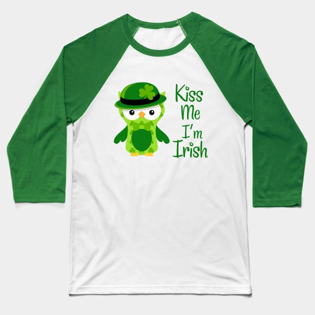 Kiss Me I'm Irish Baseball T-Shirt by PeppermintClover